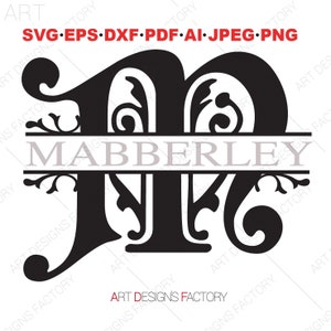 Split Monogram SVG, Split Font Svg, Initial Svg, Letter Svg, Split Monogram Letters, Split Alphabet Svg, Font For Cricut, Regal Font Svg