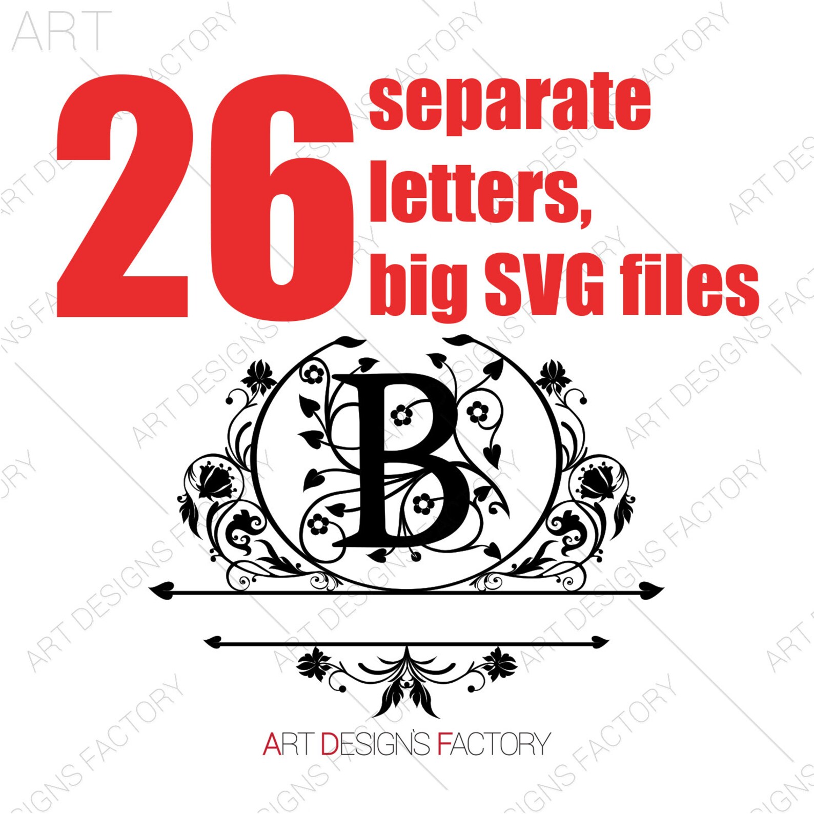 Split Monogram Svg,split Font,flowering Letters,split Monogram Letters ...