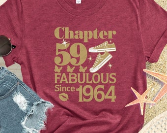 Chapter 59 Fabulous since 1964 SVG,Born in 1964 SVG,Tennis Shoes Svg,59th Birthday,Three Butterfiles, 59th birthday svg eps dxf png pdf jpg