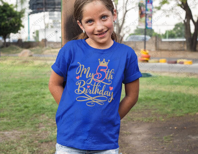 My Fifth Birthday Svg,MY 5th Birthday Svg,I'm Five Svg,It's my 5th Birthday svg,Birthday Girl SVG,Birthday Boy Shirt Png,Queen birthday SVG image 5