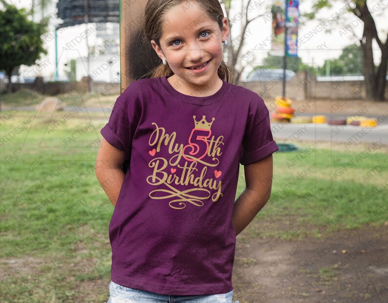 My Fifth Birthday Svg,MY 5th Birthday Svg,I'm Five Svg,It's my 5th Birthday svg,Birthday Girl SVG,Birthday Boy Shirt Png,Queen birthday SVG image 4