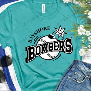 Bombers Football svg,Bayshore Bombers football, baseball mom svg, baseball shirt, softball svg, distressed svg,Eps,Png,Pdf,Dxf,Bayshore