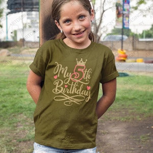 My Fifth Birthday Svg,MY 5th Birthday Svg,I'm Five Svg,It's my 5th Birthday svg,Birthday Girl SVG,Birthday Boy Shirt Png,Queen birthday SVG image 7