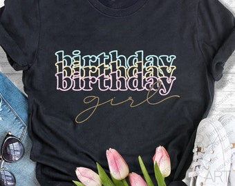 Birthday Girl Svg,Birthday shirt svg,three colors birthday Svg,Mom birthday Svg,Best seller Birthday party shirt Svg Png Pdf Eps Jpg Dxf