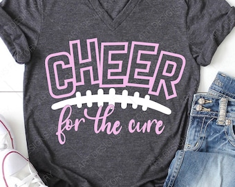 Breast Cancer svg,cheer for the cure SVG, DxF,Pdf,Ai,Png,Eps,pink out, pink,cheer, football svg,cheerleader, artdesignsfactory,best seller