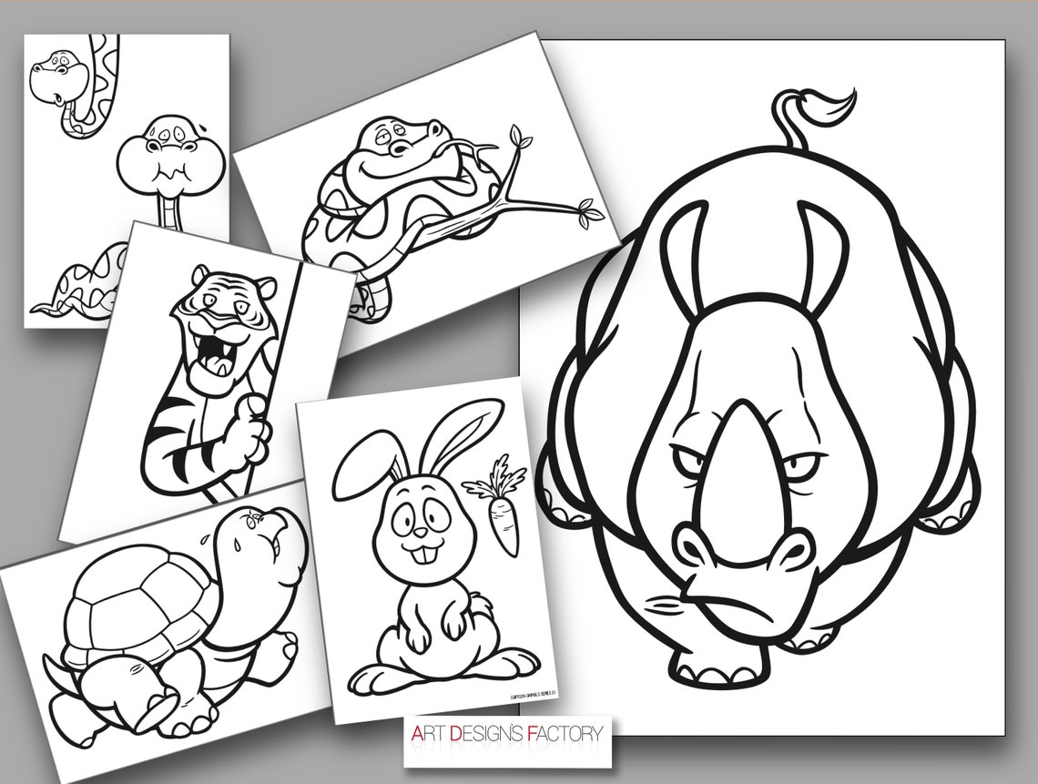 Coloring Pages,cartoon Animals Series 01,printable Pages,cartoon Tigers ...