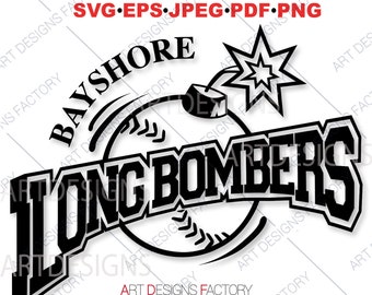 LongBombers Svg Files, Bombers Team cut files, Png,Svg,Eps,Jpg