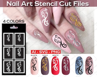 nail stencils etsy