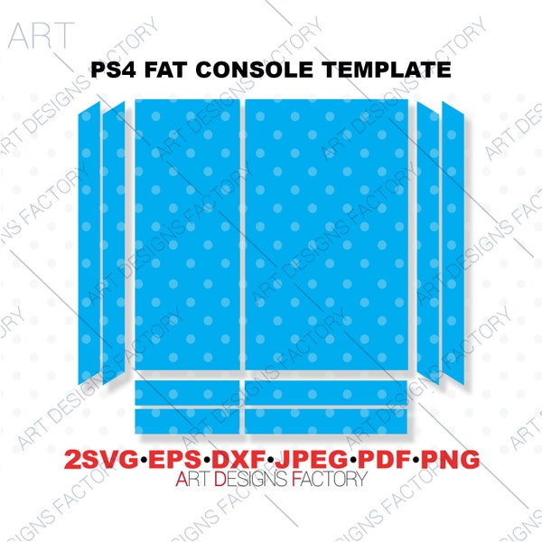 PS4 FAT CONSOLE Template Cut Files,PS4 Game Console Circut Dateien Playstation4 fat Console 2 Svg,Png,Dxf,Eps,Pdf,Jpg,Bestseller