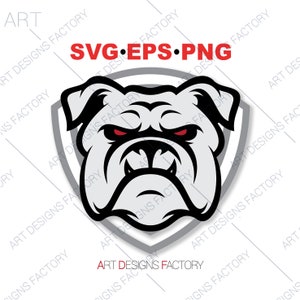 BULLDOG Front Face Svg, Bulldog Cutting File, Ga Bulldogs Logo Svg, College Football Svg, Football University, Georgia Bulldogs Clip Art, Cricut