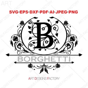 Split Monogram SVG,Split Font,Letras de floración,Split Monogram Letters,Split Alphabet Svg, dxf eps pdf jpeg, Font For Cricut,Regal Font Svg