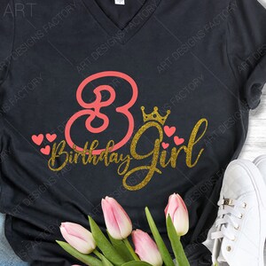 3rd Birthday SVG, Third Birthday SVG, 3rd Birthday Girl SVG, Birthday Princess SVG, Cut File für Cricut und Silhouette, Birthday Girl Svg, 3