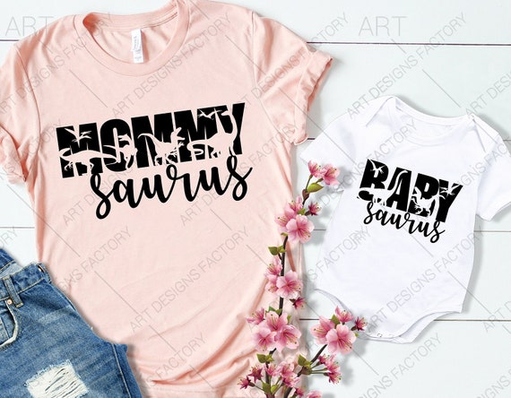 Download Mommy And Baby Saurus Svg Mama Saurus Baby Saurusmommy And Etsy