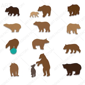 Bear Bundle svg, Bear Silhouette, Bear Svg, Bear Svg Cut File Cricut, Bear Clipart, Bear Vector, Bear Decal, Bear Head Svg, Animal Bundle Svg