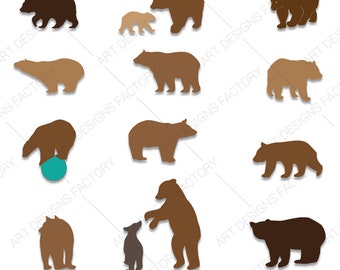 Bear Bundle Svg,Bear Silhouette, Bear Svg, Bear Svg Cut File Cricut, Bear Clipart, Bear Vector, Bear Decal, Bear Head Svg,Animal Bundle Svg