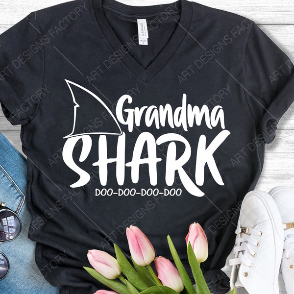 Grandma Shark SVG, Shark SVG, Shark Family SVG, Shark Birthday svg, Grandma svg, Shark Party, Doo Doo Doo svg, Family Shark svg, Shark Shirt