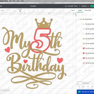 My Fifth Birthday Svg,MY 5th Birthday Svg,I'm Five Svg,It's my 5th Birthday svg,Birthday Girl SVG,Birthday Boy Shirt Png,Queen birthday SVG image 3