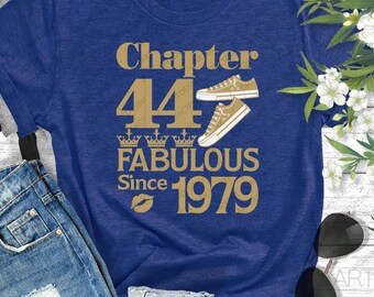 Chapter 44 Fabulous since 1979 SVG,Born in 1979 SVG,Tennis Shoes Svg,Chapter 44 Svg,Three CROWNS Svg, 44th birthday svg eps dxf png pdf jpg