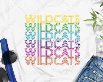 ワイルドキャッツ SVG、ワイルドキャッツ ケンタッキー チーム svg、ワイルドキャッツ ai、eps、dxf、png、pdf、svg カット ファイル、シルエットと Cricut カット ファイル、ワイルドキャッツ ファン シャツ svg