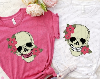Flower Skull svg,Skull cut file,Floral Skull svg file,halloween skull, gothic,skull with flowers svg file,witchy Svg, Png,Eps, Pdf, Dxf, Jpg