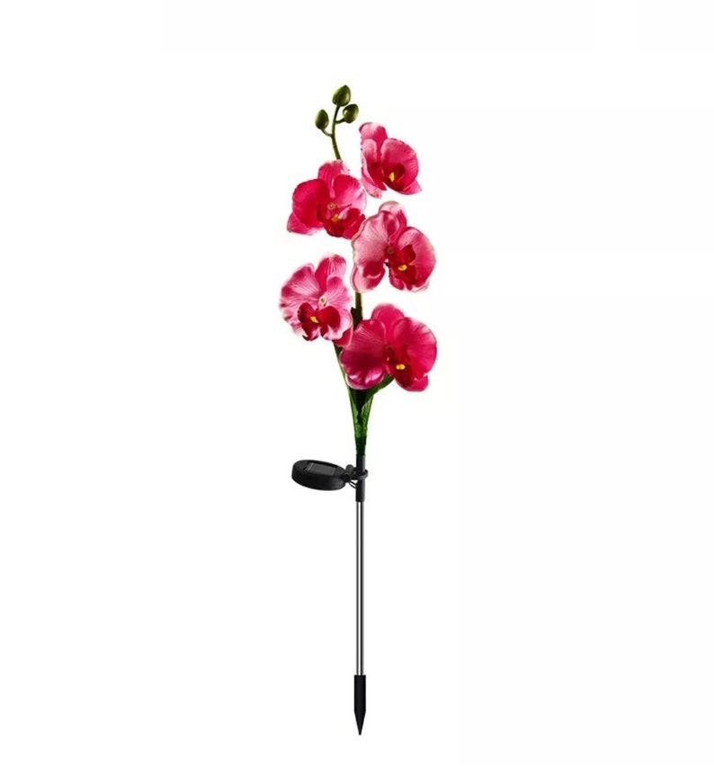 Solar Garden Decoration ORCHID Flower with 5 Head decor Outdoor image 7