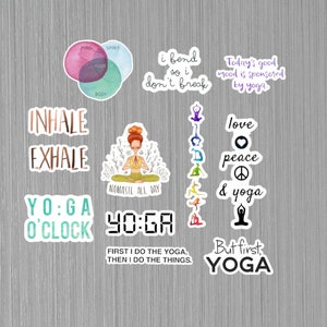 Yoga Stickers, Yoga Gifts, Yoga Decal, Yoga Quote, Yoga Instructor, Yoga Gifts for Women, Inhale Exhale, Laptop Stickers, Vinyl Stickers