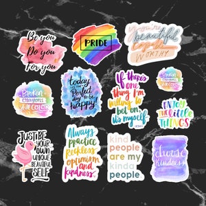 Quote Stickers, Inspirational Quotes, Quote Sticker Set, Self Care Quotes, Motivational Quotes, Encouraging Quotes, Inspiring Quotes