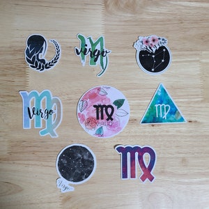 Virgo Stickers, Virgo Gifts, Laptop Stickers, Sticker Pack, Die Cut Stickers, Zodiac Sign, Zodiac Stickers, Sticker Sheet, Phone Stickers