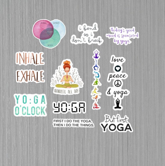 Yoga Stickers, Yoga Gifts, Yoga Decal, Yoga Quote, Yoga Instructor, Yoga Gifts for Women, Inhale Exhale, Laptop Stickers, Vinyl Stickers