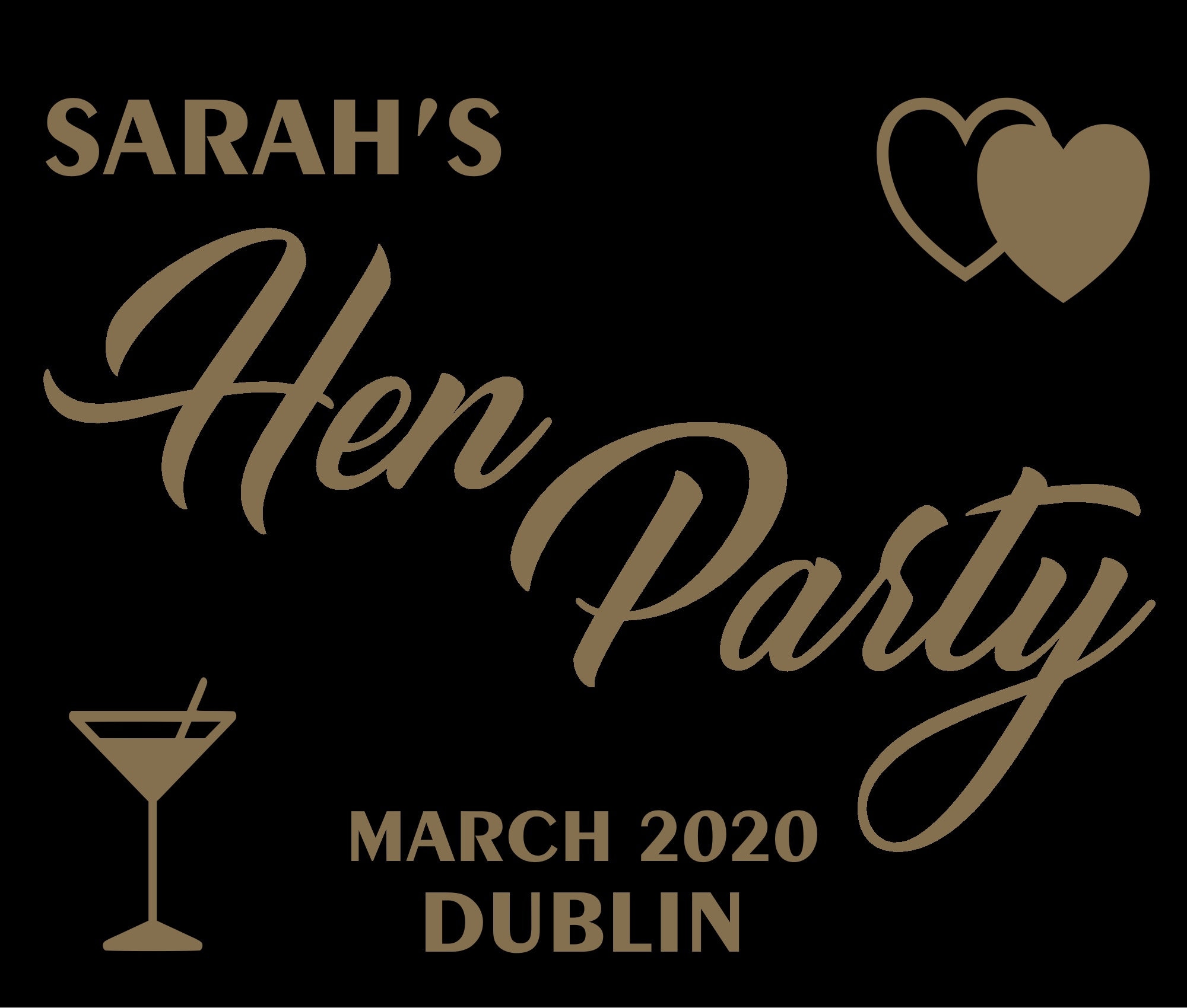 Customised Hen Party/Weekend IronOn Transfers/Decals for Etsy