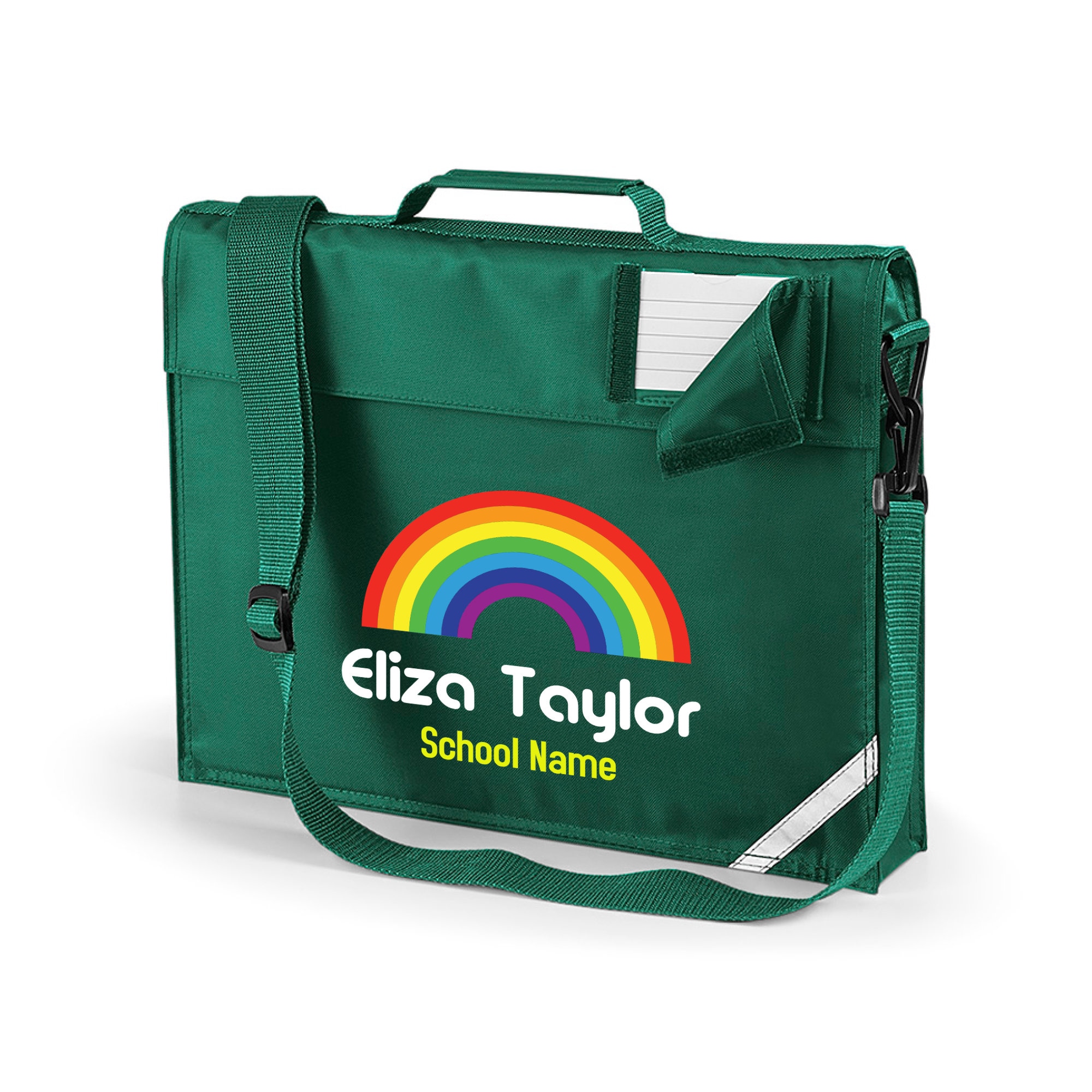 Personalised Rainbow Kids School Book Bag with Shoulder Strap Etsy