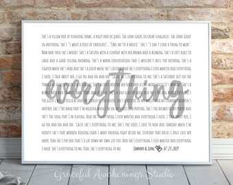 Brad Paisley Lyrics Print, She's Everything, First Dance Song Lyrics Art, Personalized Wedding Song,Wedding Song Lyrics,One Year Anniversary