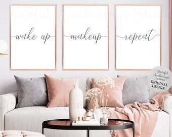 Wake Up Makeup Repeat Print Set: Vanity Wall Art (Digital Download)