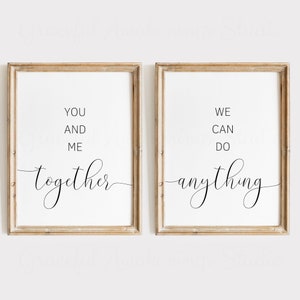 Wall Hangings for Bedroom, Romantic Bedroom Art, Above Bed Decor, Couple Printable Wall Art, You And Me Together Wall Art Set of 2