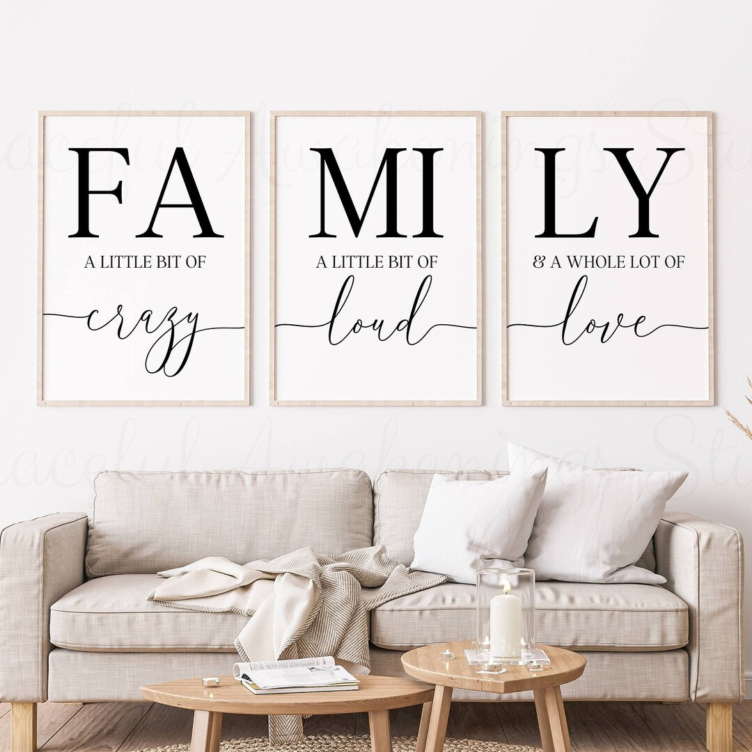 Family Sign Family Wall Art Decor Family A Little Bit of Etsy