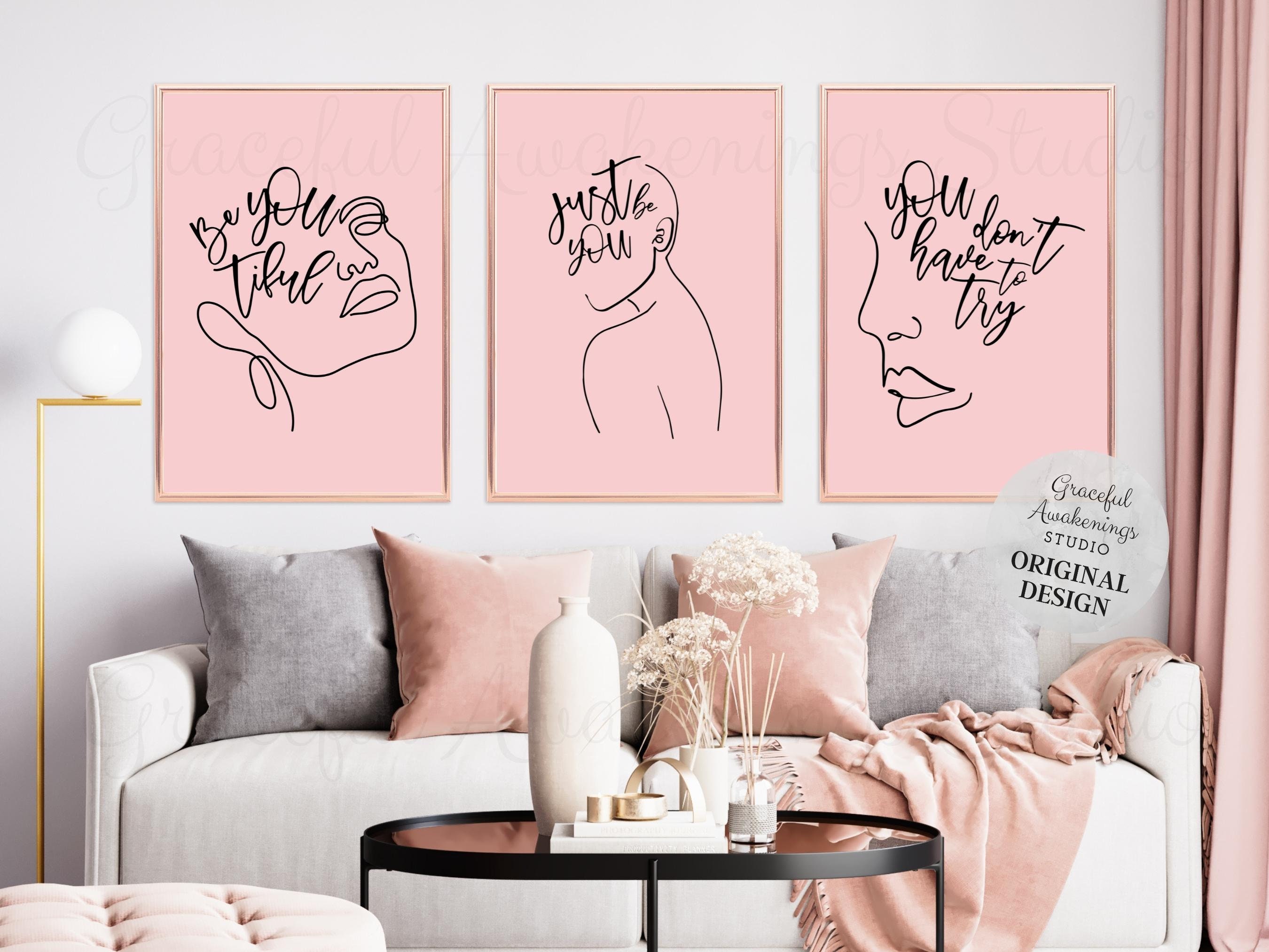 Fashion Glam Wall Art Decor Prints - Chanel Pink Wall Decor for Girls Bedroom Ma