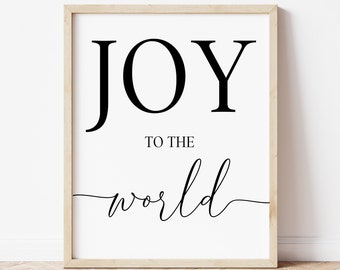 Joy To The World Printable Wall Art, Joy to the World Sign, Christmas Carol Print, Christmas Lyric Sign, Christmas Printable, Holiday Prints