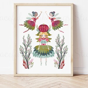 Sugar Plum Fairy Print, Sugarplum Print, Nutcracker Ballet Printable, Christmas Decor Print, Christmas Art Printable, Holiday Wall Art