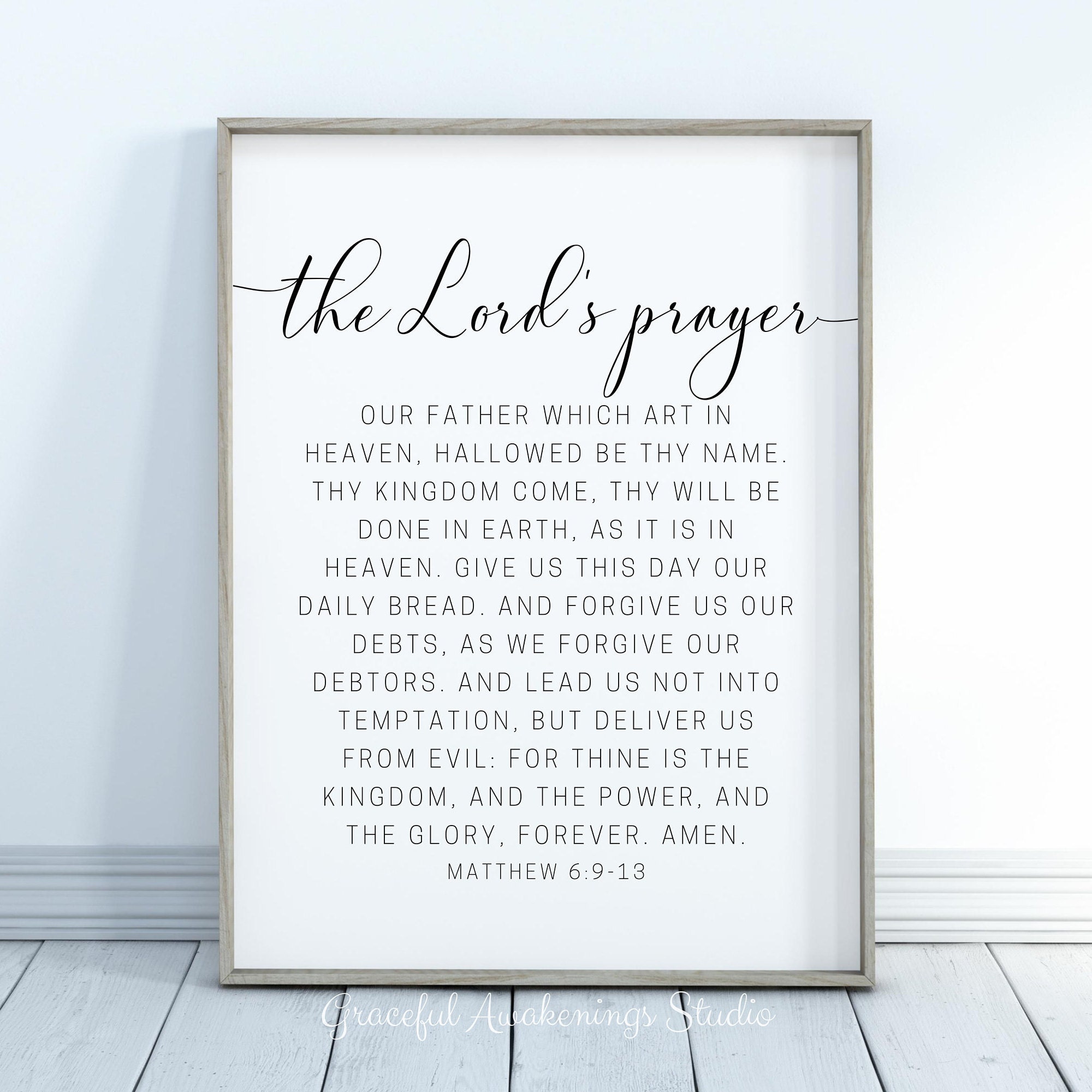 The Lord's Prayer Printable Wall Art the Lords Prayer Etsy Australia