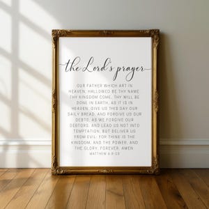 The Lord's Prayer Printable Wall Art: Christian Home Decor (Digital Download)
