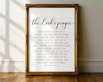 The Lord's Prayer Printable Wall Art: Christian Home Decor (Digital Download)