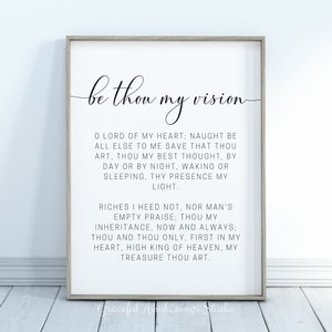 Be Thou My Vision Printable Art, Hymn Wall Art, Hymn Print, Hymn Sign, Christian Wall Art, Christian Prints, Inspirational Quote, Hymn Lyric
