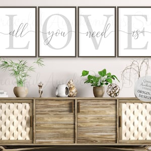 All You Need Is Love Print Set: Beatles Lyric Wall Art (Digital Download)