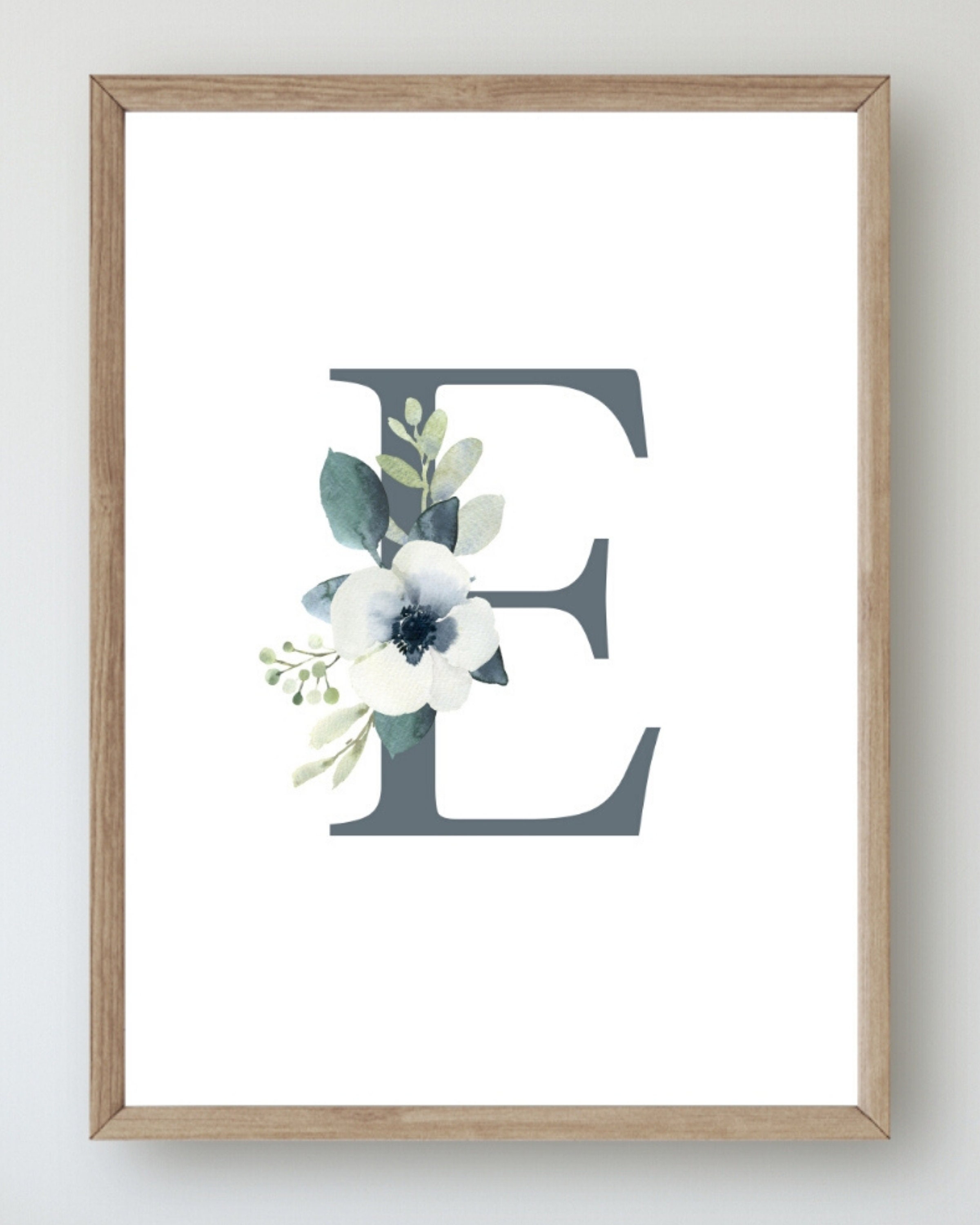 - Floral Printable, Art, Wall Nursery Nursery Print, Initial Wall Floral Monogram Etsy Wall Art, Flower Decor Decor, Letter Wall Art Flowers