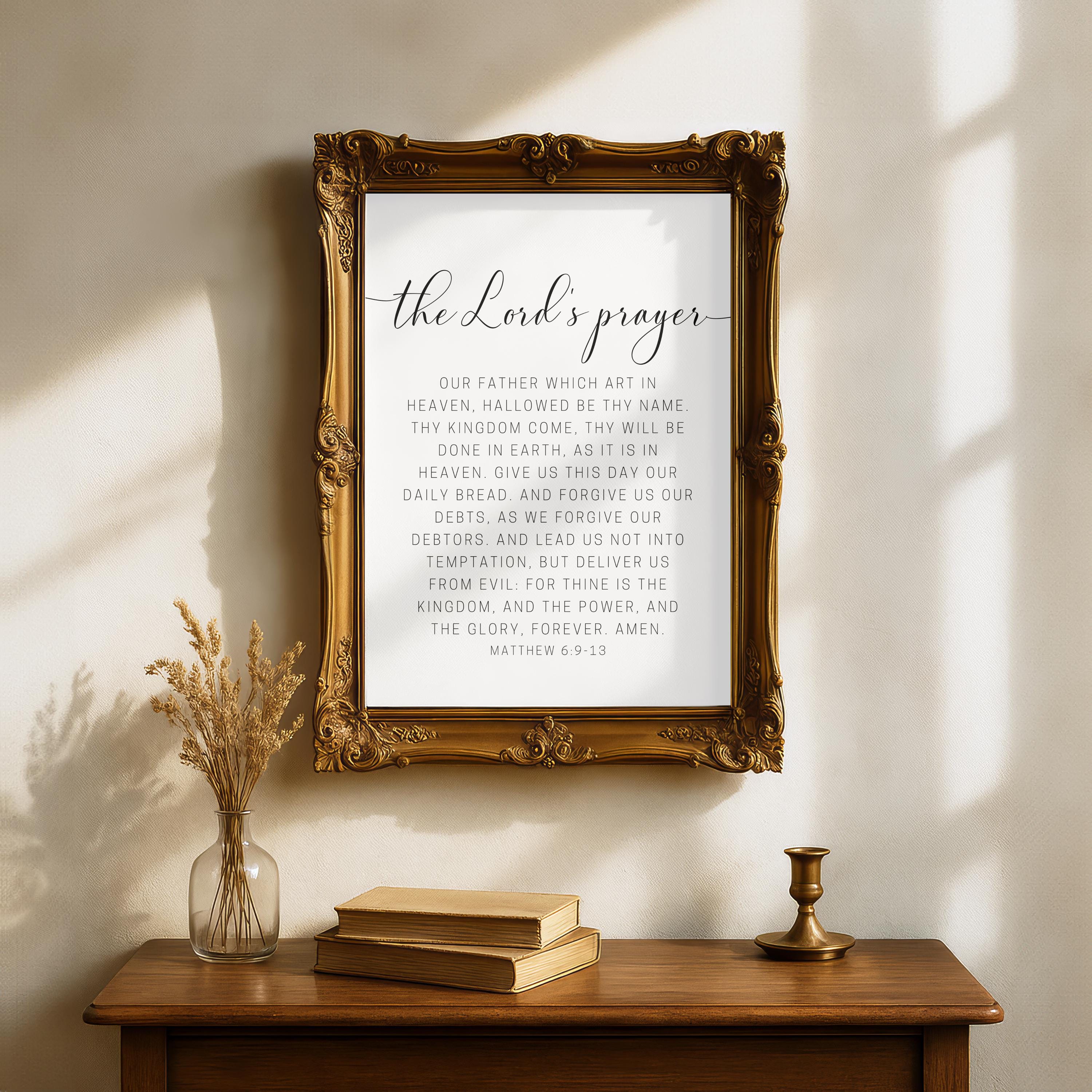 The Lord's Prayer Printable Wall Art: Christian Home Decor