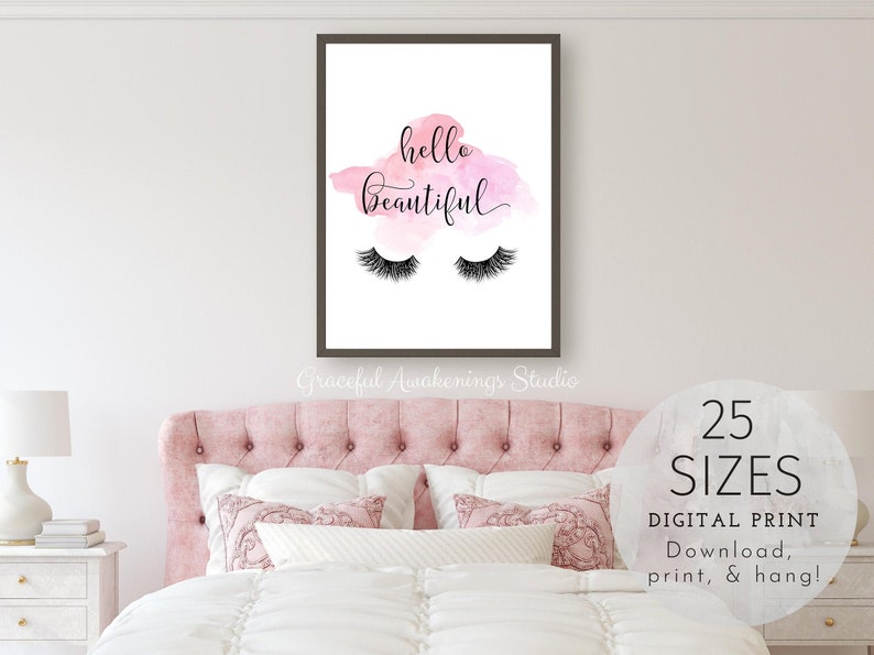 Makeup Wall Art Fashion Wall Art Glam Lash Art Pink Wall Etsy