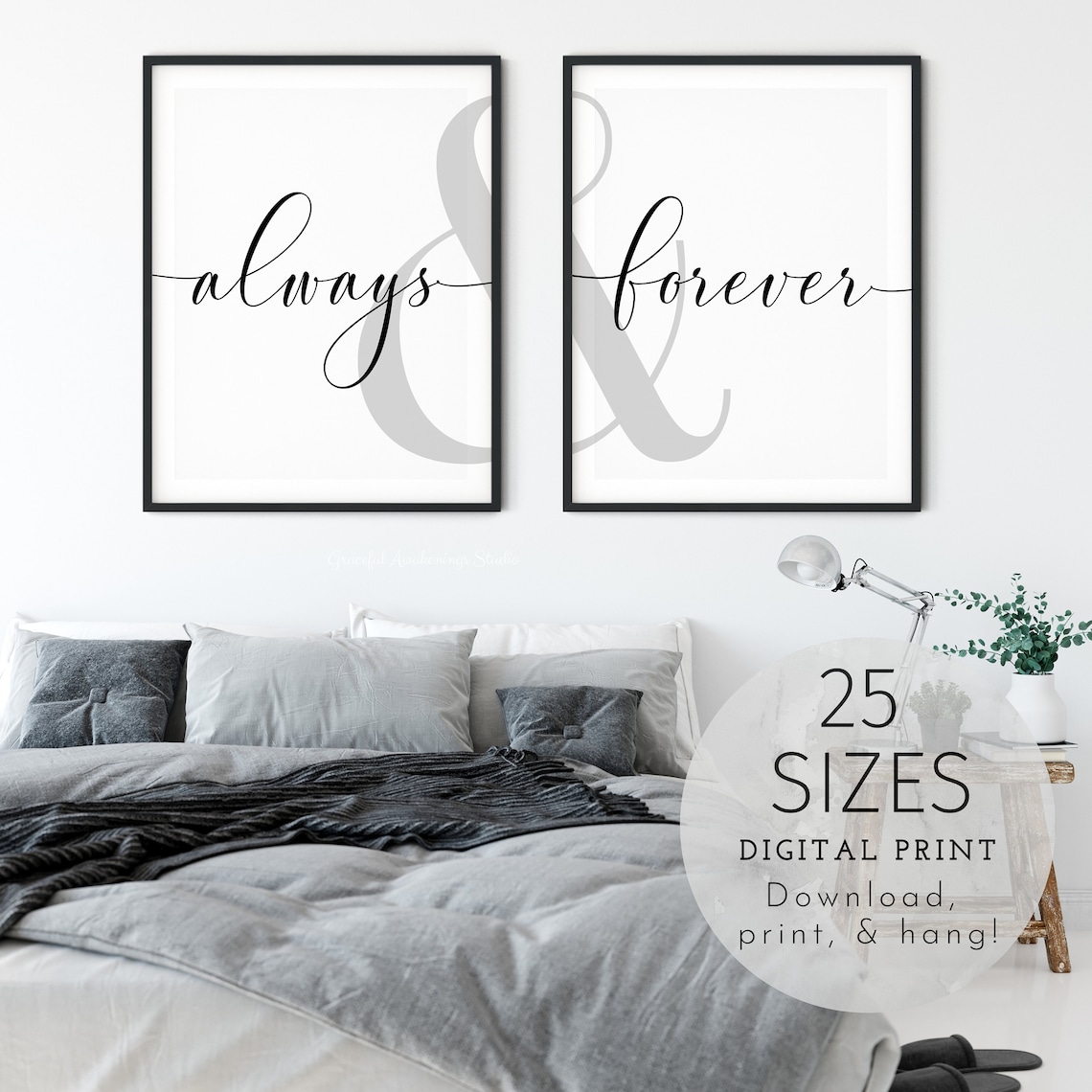 Always & Forever Print Bedroom Wall Art Forever and Always - Etsy