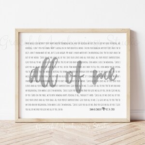 Wedding Song Lyric Art Print: John Legend All of Me (Digital Download)