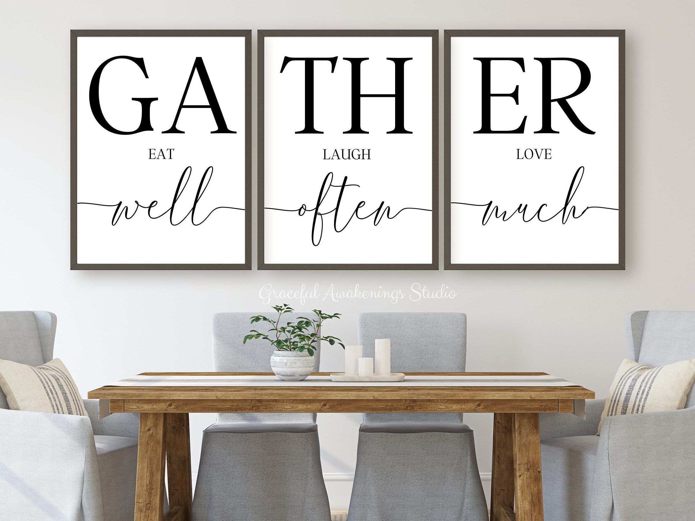 Gather Sign for Dining Room Dining Room Wall Decor Eat Well Etsy