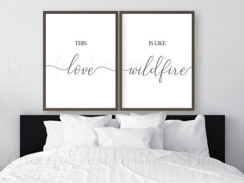 Bedroom Wall Art Couple Printable Wall Art Set of 2 Prints Etsy